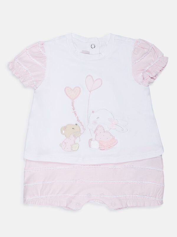 White And Pink Romper image number 0